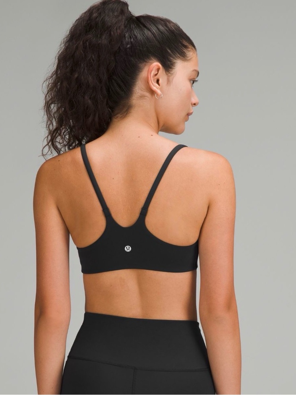 lululemon black wunder train strappy racer bra